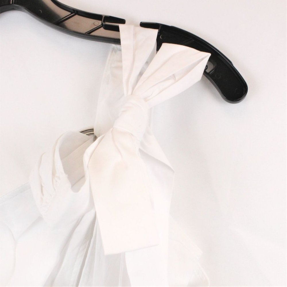 STAUD Kai Halterneck Cotton Blend Dress in White - FCM80 - Picture 10 of 14